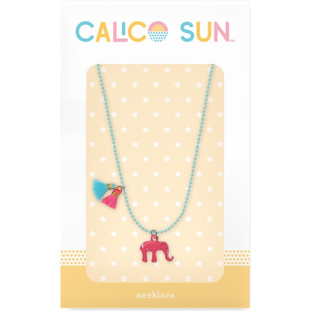 Calico Sun Elephant Necklace